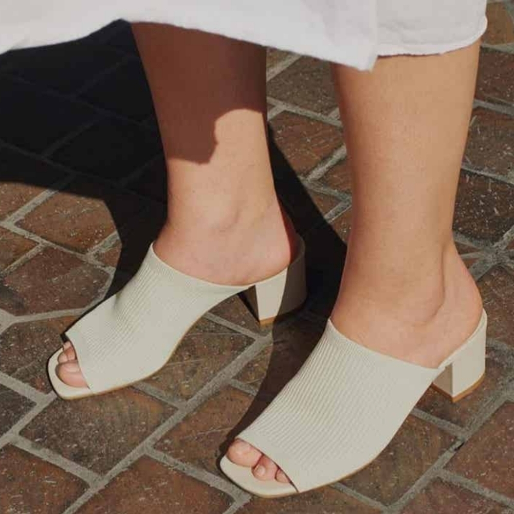 New! Everlane The Glove Mule in ReKnit Chunky Block Heel